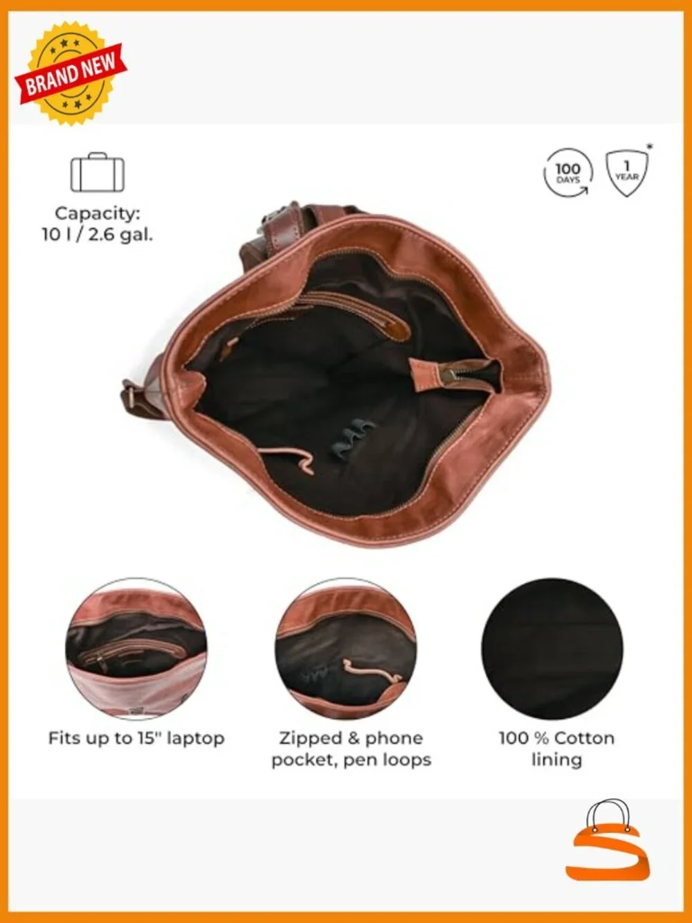 Vintage Genuine Leather Backpack for Women - Small Daypack with Roll-Top Closure